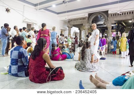 Ashram Of Sri Ramana Maharshi, Tiruvannamalai, Tamil Nadu, India - March Circa, 2018. Unidentified W