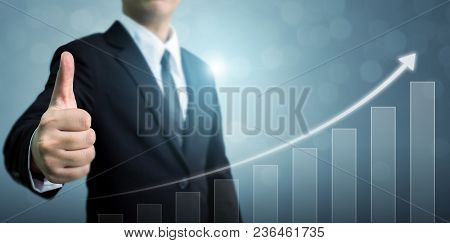 Business Development To Success And Growing Growth Concept. Businessman Showing Ok Or Hand Sign Thum