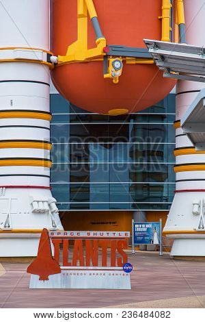 Atlantis, Kennedy Space Center Entrance In Florida, Us, 13 June, 2017.