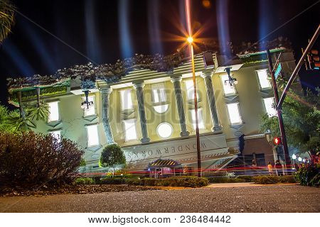 Upside Down Building, Wonderworks At Night, Orlando, Florida, Usa, 13 June, 2017.