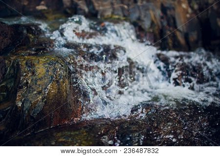 Small Waterfall Vietnam Asia Summer Park Rock