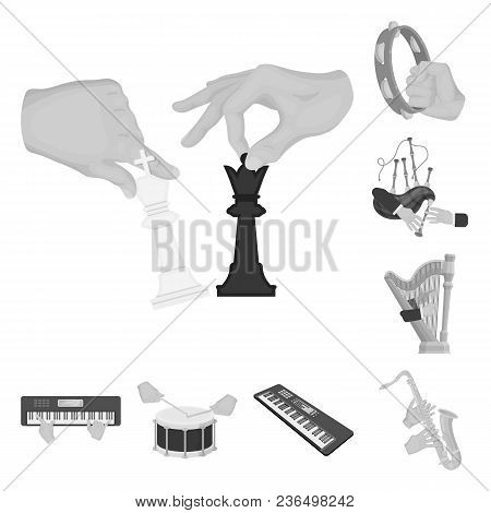 Manipulation By Hands Monochrome Icons In Set Collection For Design. Hand Movement Vector Symbol Sto