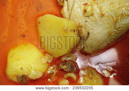 Chicken Masaman Curry Thai Style Food. Horizontal Color Image.