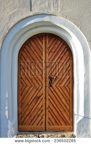 Old Church Wooden Doors At Austria - Kaprun