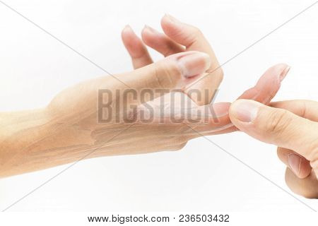 Finger Muscle Pain White Background Finger Injury