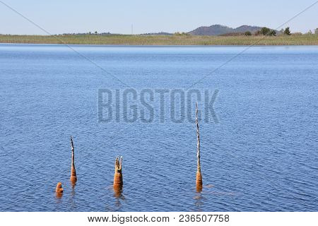 Copper Red Polluted Lake Mine In Gossan Cobre Huelva Spain