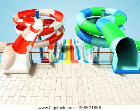 Water Attractions On The Beach Or In The Pool Two Roller Coaster Springs And Three Straight Slides F
