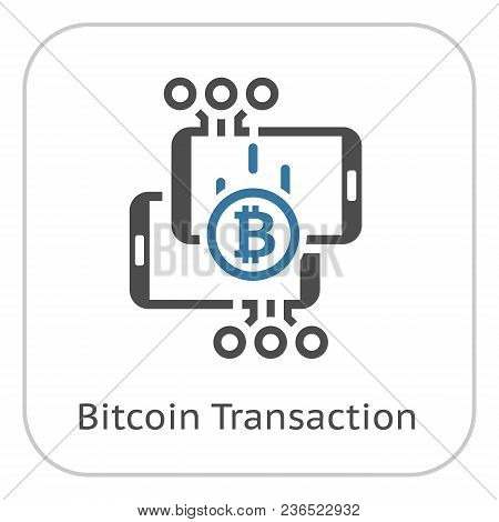 Bitcoin Transaction Icon. Modern Computer Network Technology Sign. Digital Graphic Symbol. Card Proc