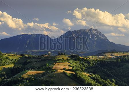 Amazing Colorful Sunset With Spectacular Summer Landscape, Holbav, Transylvania, Romania, Europe