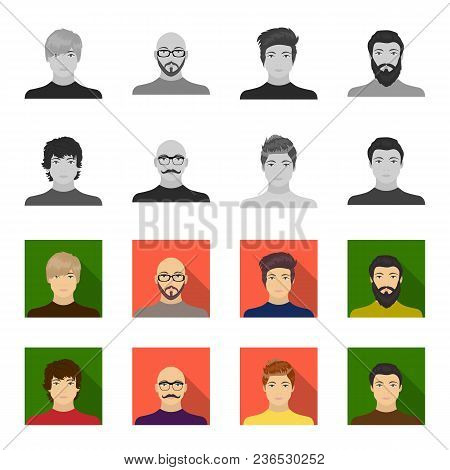 The Appearance Of The Young Guy, The Face Of A Bald Man With A Mustache In His Glasses. Face And App