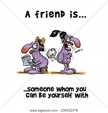 While Woman Is Reading Book Her Friend Is Farting
