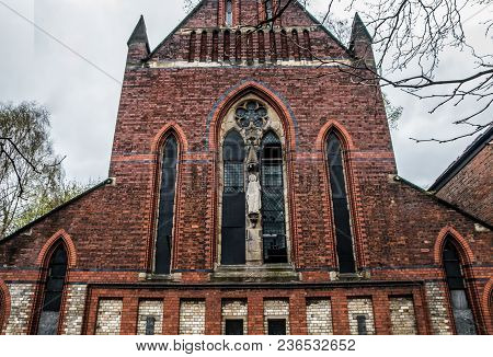 The Front Walls Of The Derelict Church Of St Joseph In Wigan