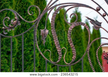 The Fragment Of Forged Metal Products. Close-up.