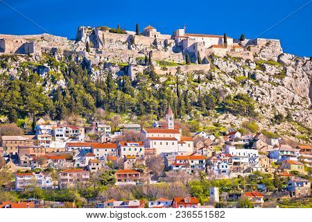 Town And Fortress Of Klis Near Split View, Dalmatia Region Of Croatia