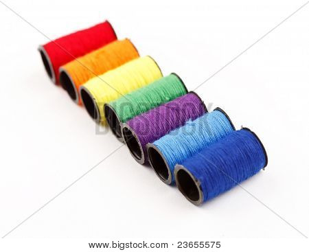 bobbins of lurex thread