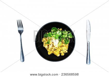 Radiatori pasta in a creamy tomato parmesan cheese sauce