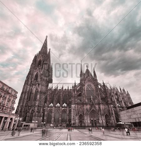 Cologne Cathedral On The South Side And Square Roncalli In Cologne, Germany