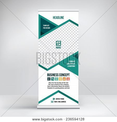 Roll-up Banner Design, Layout Of The Booth For Conferences, Presentations, Promotions And Events, Mo