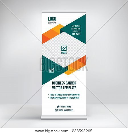 Roll-up Banner, Advertising Stand Design For Conferences, Seminars, Business Presentations, Modern G