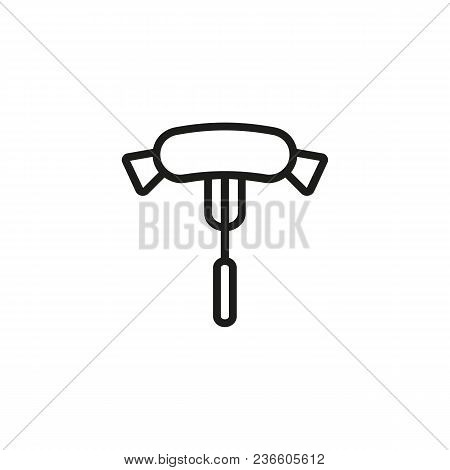 Sausage On Fork Line Icon. Grill, Meat, Barbecue. Picnic Concept. Can Be Used For Topics Like Food, 