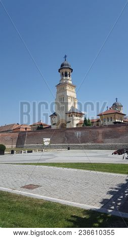 Alba Iulia, Romania, July 22, 2017: Citadel, Alba Iulia Fortress Complex,transylvania,romania