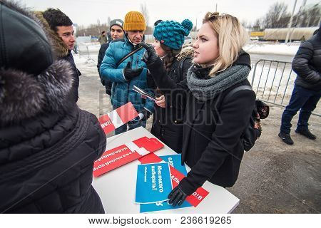 January 28, 2018, Russia, Rostov-on-don. The Meeting Strike Of Voters Directed Against The Elections