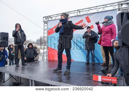 January 28, 2018, Russia, Rostov-on-don. The Meeting Strike Of Voters Directed Against The Elections