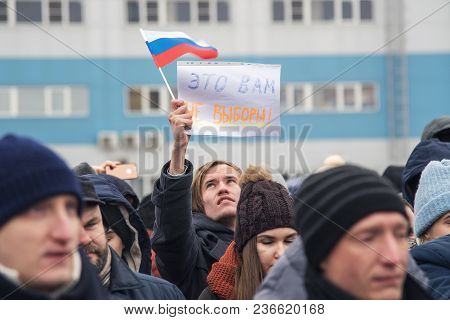 January 28, 2018, Russia, Rostov-on-don. The Meeting Strike Of Voters Directed Against The Elections