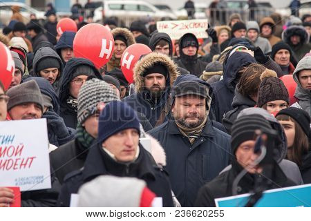 January 28, 2018, Russia, Rostov-on-don. The Meeting Strike Of Voters Directed Against The Elections