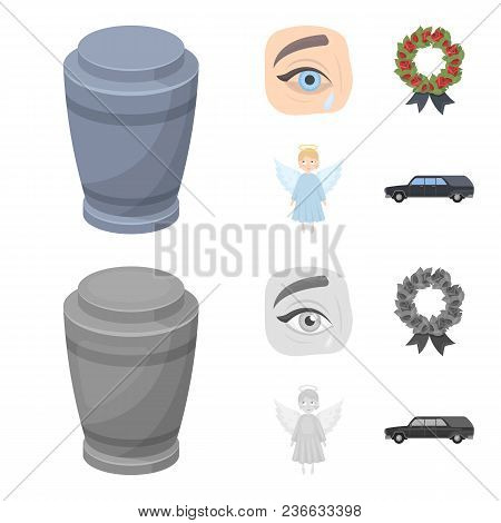 The Urn With The Ashes Of The Deceased, The Tears Of Sorrow For The Deceased At The Funeral, The Mou