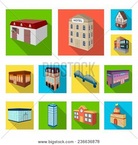 Building And Architecture Flat Icons In Set Collection For Design.the Building And Dwelling Vector I