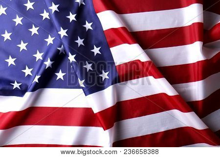Background Flag Of The United States Of America For National Federal Holidays Celebration And Mourni