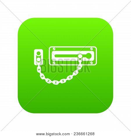 Door Latch Icon Green Vector Isolated On White Background