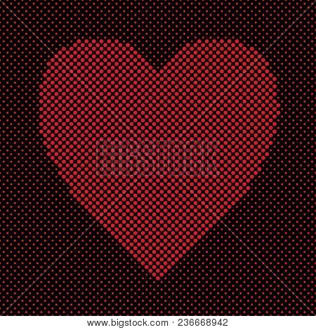 Heart Shaped Background Design From Red Dots - Vector Graphic