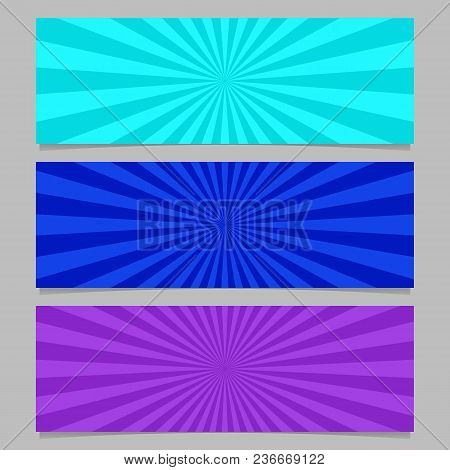 Abstract Colorful Ray Burst Banner Template Set