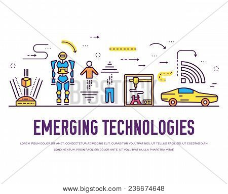 Technology Thin Line Icons Set. Automation Outline Artificial Intelligence Tech Vector
