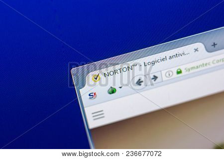 Ryazan, Russia - April 16, 2018 - Homepage Of Symantec Norton Antivirus Website On The Display Of Pc