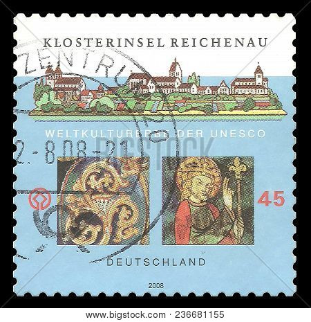 Germany - Circa 2008: Stamp Printed By Germany, Color Edition On Unesco World Heritage, Shows Monast