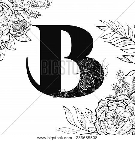 Laser Cut Template. Initial Monogram Letters. Filigree Cutout Pattern. Vector Illustration. Fancy Fl