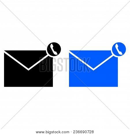 Message Phone Handset Icon. Vector Illustration. Glyph Style