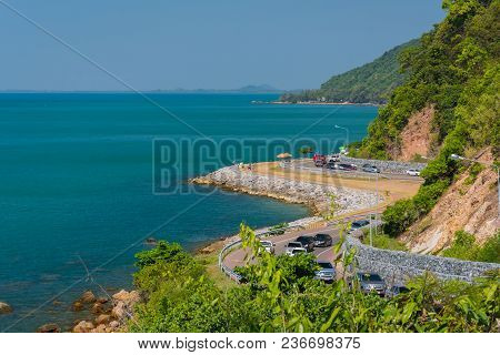 Chantaburi, Thailand - January 2, 2016: Country Road Of Kung Nang Phraya, The Travel Destination Bea