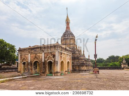 Ansient Buddhist Hsu Taung Pyi Pagoda At Old Bagan Archaeological Zone In Myanmar.