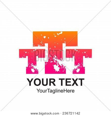 Initial Letter T , Ttt Logo Template Colorful Distress Design For Business And Company Identity