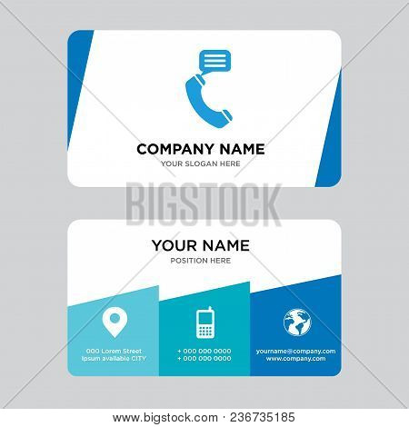 Talking By Phone Auricular Business Card Design Template, Visiting For Your Company, Modern Creative