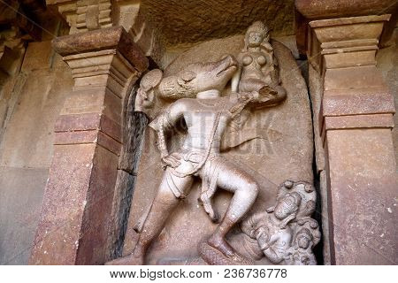 The Bas-reliefs Decorating An Architectural Complex In Aykhola In India