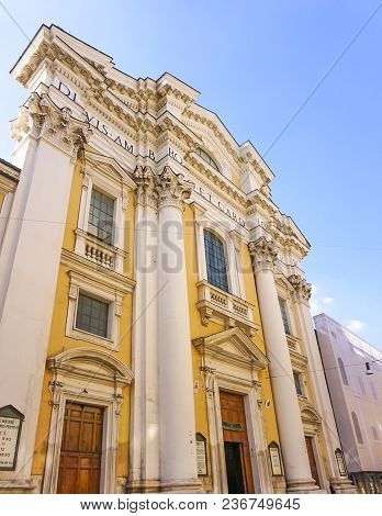 Sant'ambrogio E Carlo Al Corso (san Carlo Al Corso) Basilica Church In Rome, Italy