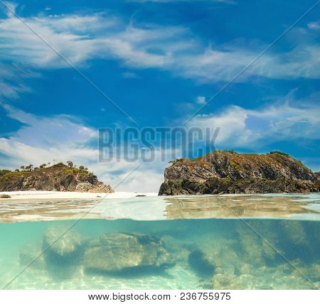 Cockburn Island In Andaman  ,blue Sky And Beautiful Beach
