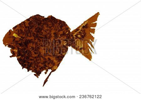 Fish From Cinnamon And Tea. Isolated Photo.