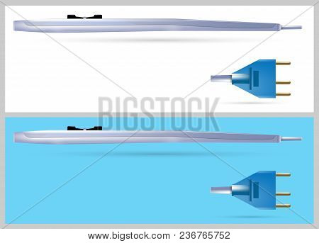 Medical Electrosurgical Rocker Switch Pencil With Plug. Vector
