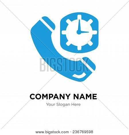 Phone Auricular And Clock Delivery Company Logo Design Template, Business Corporate Vector Icon